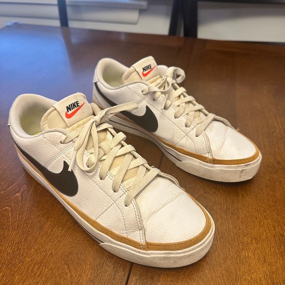 Nike White and Brown Sneakers